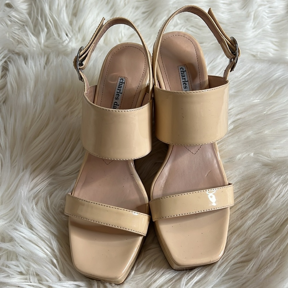 Charles David Women's Jordan Patent Leather Platform Wedge Sandals. Size 9.5 - Picture 4 of 9